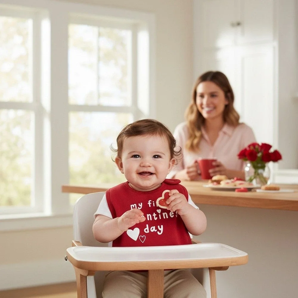 Carter's Teething Bib Baby One Size Red Brand New My First Valentine's Day Heart